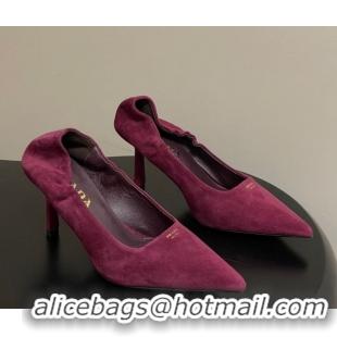 Cheap Price Prada Suede Elastic Heel Pumps 7.5cm Red 1I188O 1205035 2026