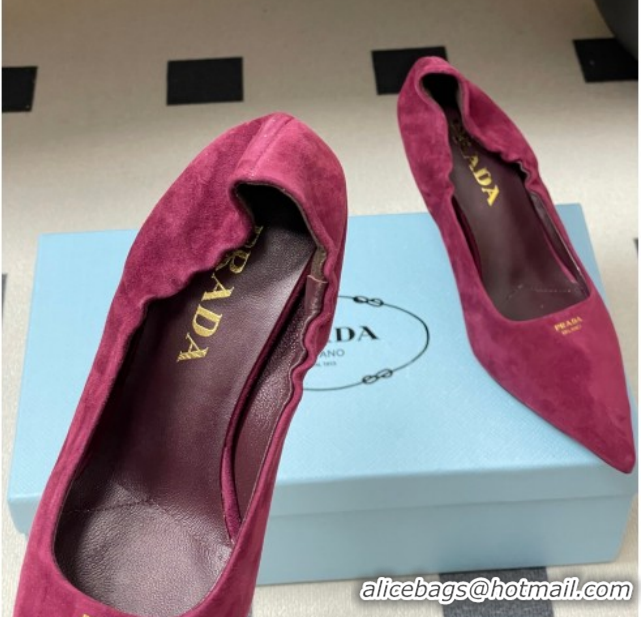 Cheap Price Prada Suede Elastic Heel Pumps 7.5cm Red 1I188O 1205035 2026