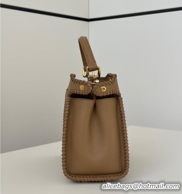 Promotional Fendi Peekaboo Mini Bag with Thread in Leather 8697 Beige 2026