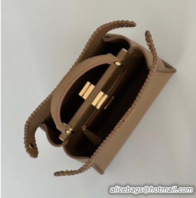 Promotional Fendi Peekaboo Mini Bag with Thread in Leather 8697 Beige 2026