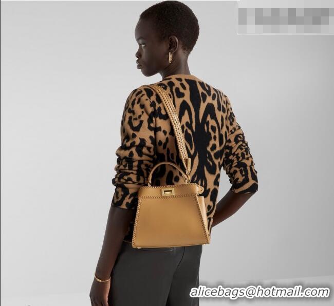 Promotional Fendi Peekaboo Mini Bag with Thread in Leather 8697 Beige 2026