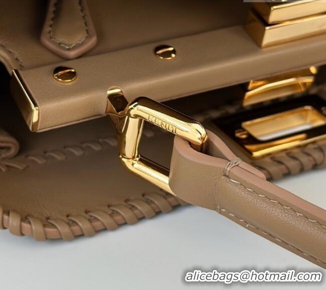 Promotional Fendi Peekaboo Mini Bag with Thread in Leather 8697 Beige 2026