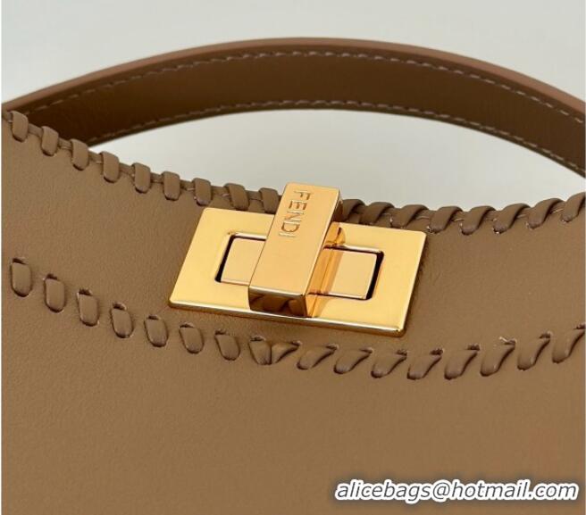Promotional Fendi Peekaboo Mini Bag with Thread in Leather 8697 Beige 2026