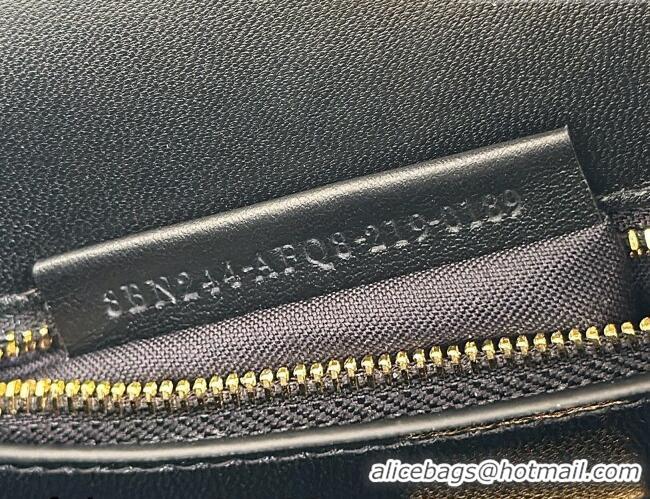 Good Taste Fendi Peekaboo Mini Bag with Thread in Leather 8697 Black 2026