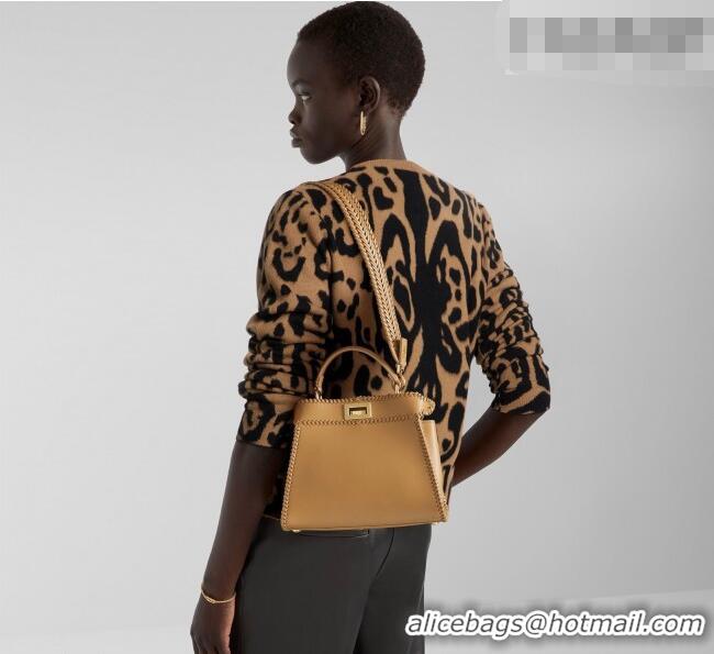 Good Taste Fendi Peekaboo Mini Bag with Thread in Leather 8697 Black 2026