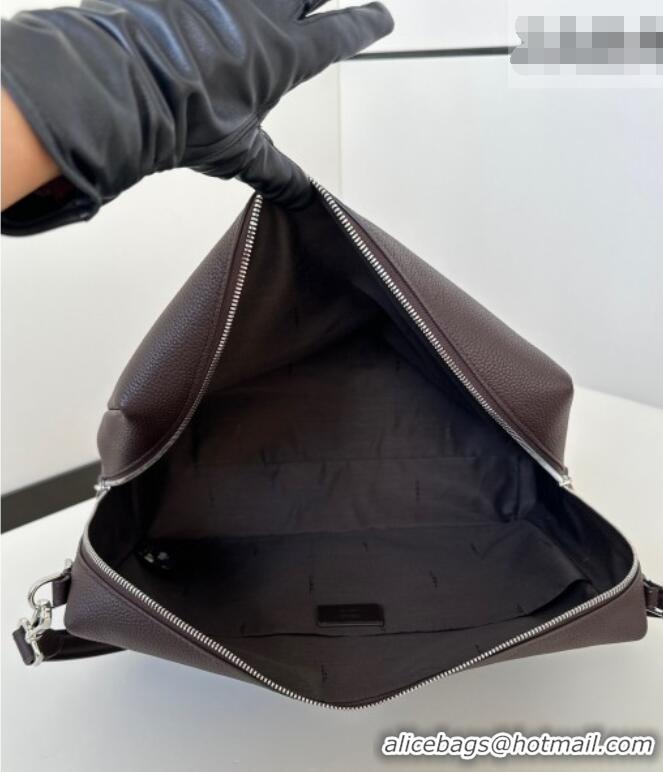 Luxury Classic Fendi Lui Large Bag in Grained Leather 66811L Dark Brown 2026