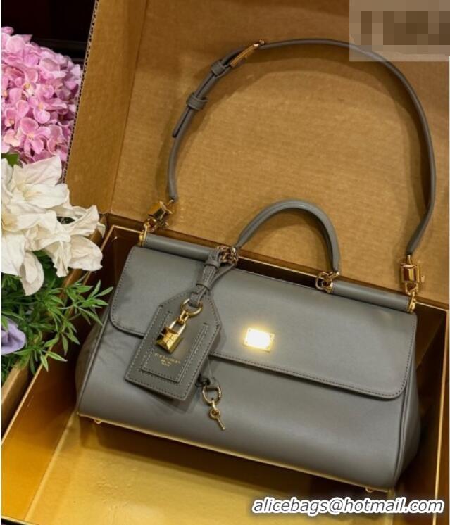 Top Quality Dolce & Gabbana DG Elongated My Sicily handbag in Leather 0121 Dark Grey 2026