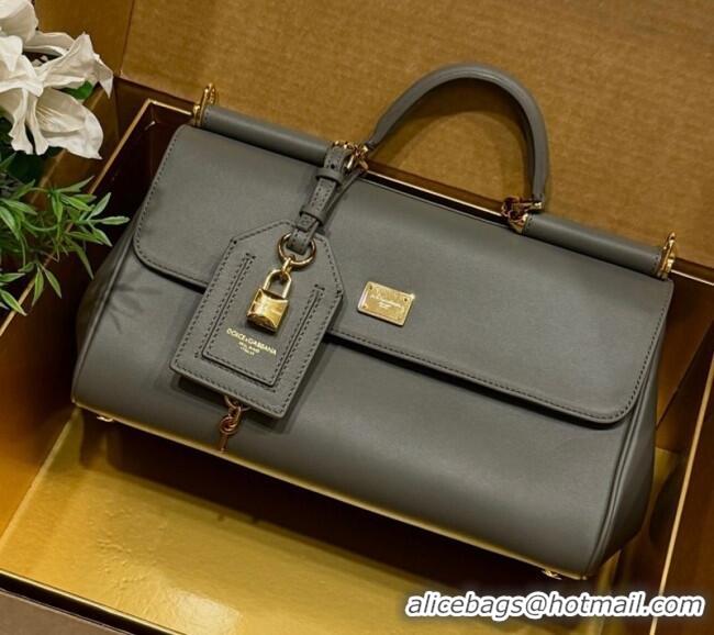 Top Quality Dolce & Gabbana DG Elongated My Sicily handbag in Leather 0121 Dark Grey 2026