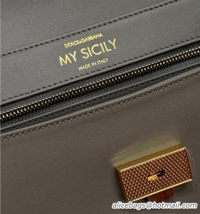 Top Quality Dolce & Gabbana DG Elongated My Sicily handbag in Leather 0121 Dark Grey 2026