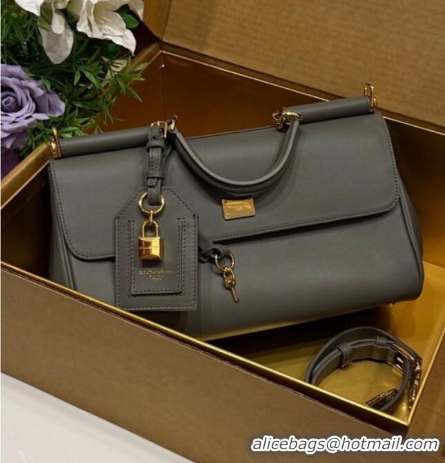 Top Quality Dolce & Gabbana DG Elongated My Sicily handbag in Leather 0121 Dark Grey 2026