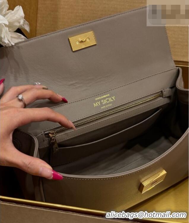 Market Sells Dolce & Gabbana DG Elongated My Sicily handbag in Leather 0121 Dark Grey 2026
