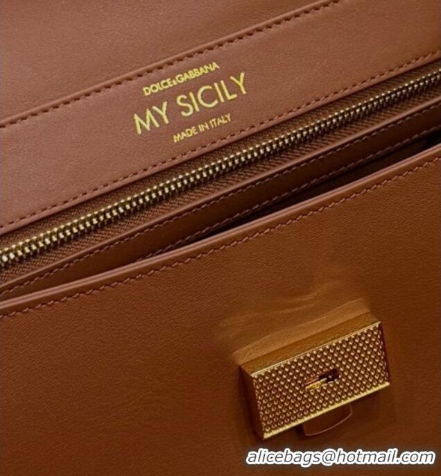 Well Crafted Dolce & Gabbana DG Elongated My Sicily handbag in Leather 0121 Brown 2026