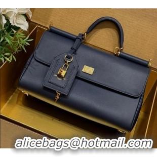 Top Design Dolce & Gabbana DG Elongated My Sicily handbag in Leather 0121 Dark Blue 2026
