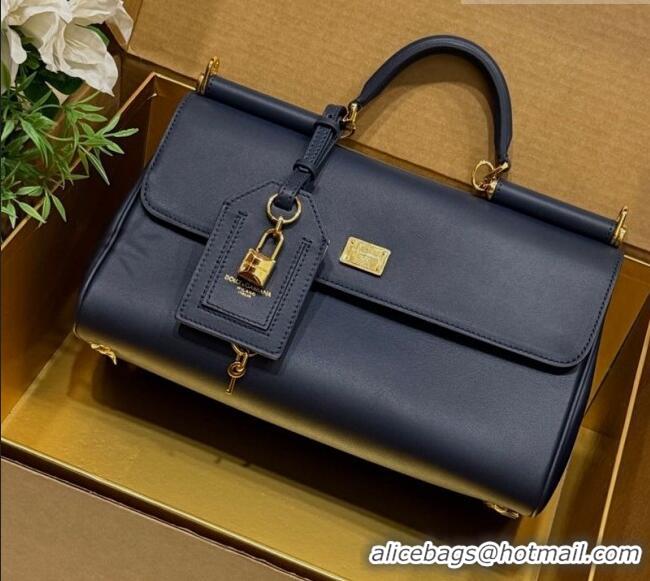 Top Design Dolce & Gabbana DG Elongated My Sicily handbag in Leather 0121 Dark Blue 2026