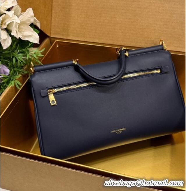 Top Design Dolce & Gabbana DG Elongated My Sicily handbag in Leather 0121 Dark Blue 2026