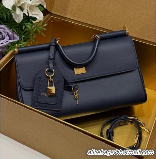 Top Design Dolce & Gabbana DG Elongated My Sicily handbag in Leather 0121 Dark Blue 2026