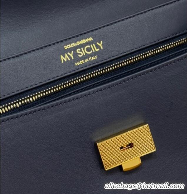 Top Design Dolce & Gabbana DG Elongated My Sicily handbag in Leather 0121 Dark Blue 2026