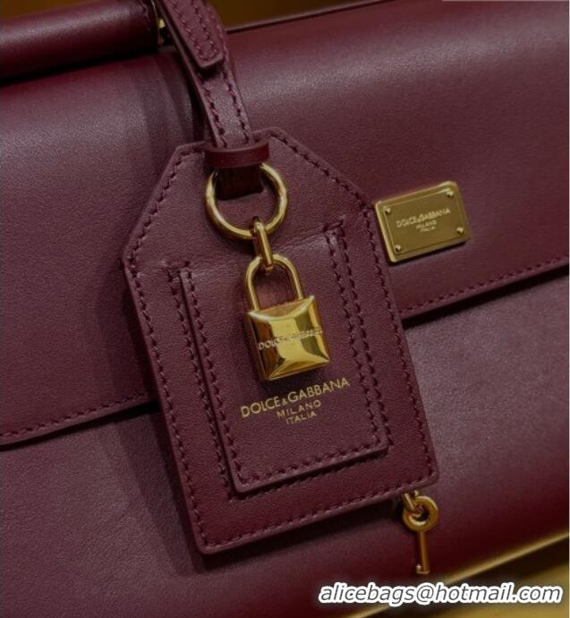 Luxury Cheap Dolce & Gabbana DG Elongated My Sicily handbag in Leather 0121 Burgundy 2026
