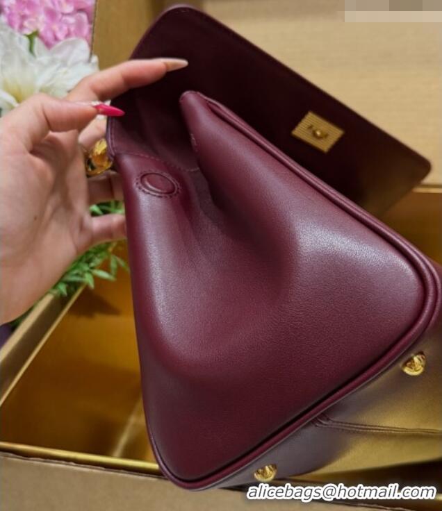 Luxury Cheap Dolce & Gabbana DG Elongated My Sicily handbag in Leather 0121 Burgundy 2026