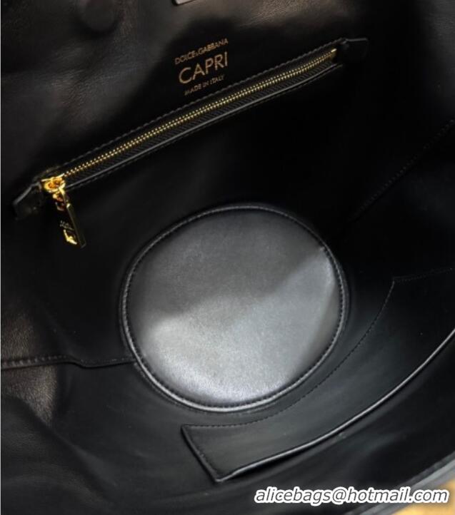 Luxury Cheap Dolce & Gabbana DG Capri Coffa Bag in calfskin leather 8616 Black 2026