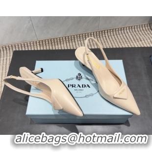 Good Quality Prada Leather Slingbacks Pump 5.5cm Nude 1I901M 1205044 2026