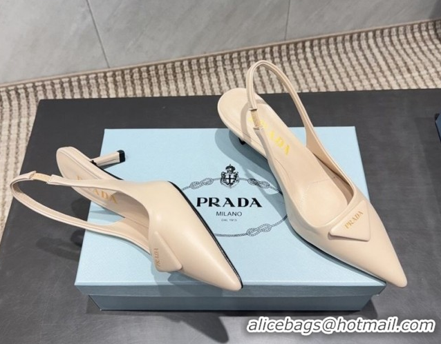 Good Quality Prada Leather Slingbacks Pump 5.5cm Nude 1I901M 1205044 2026