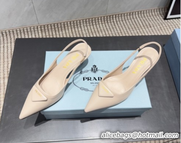Good Quality Prada Leather Slingbacks Pump 5.5cm Nude 1I901M 1205044 2026
