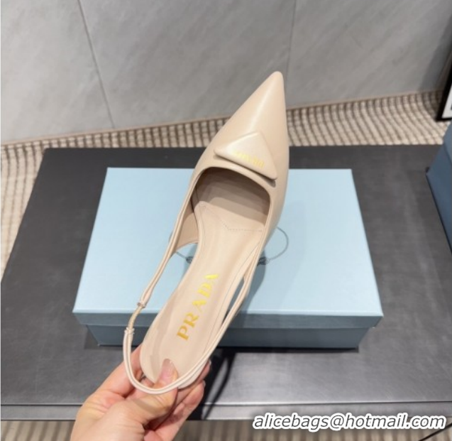 Good Quality Prada Leather Slingbacks Pump 5.5cm Nude 1I901M 1205044 2026