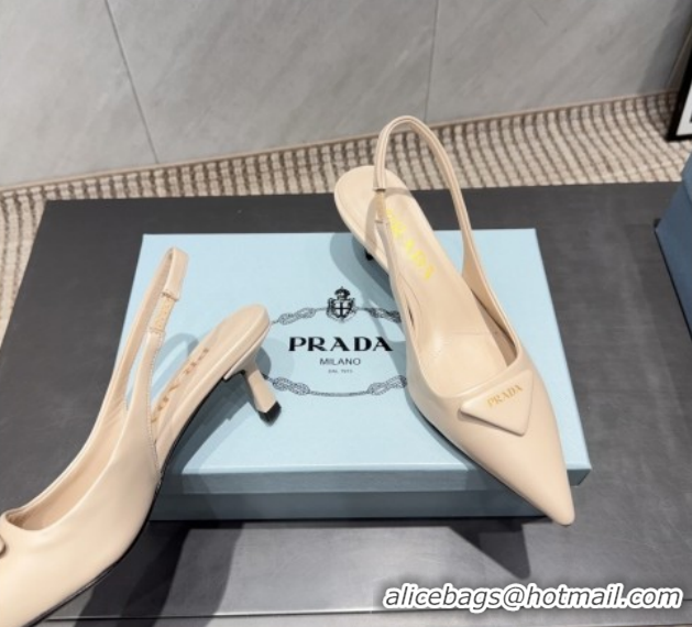 Good Quality Prada Leather Slingbacks Pump 5.5cm Nude 1I901M 1205044 2026