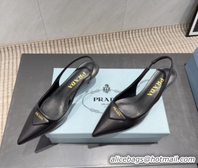 Best Grade Prada Leather Slingbacks Pump 5.5cm Black 1I901M 1205047 2026
