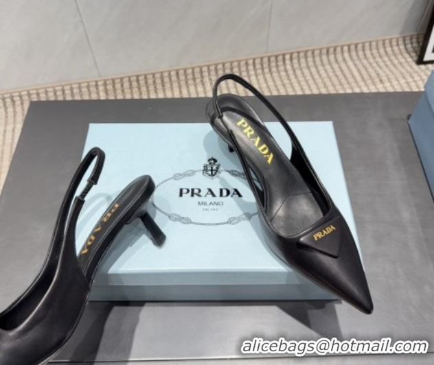 Best Grade Prada Leather Slingbacks Pump 5.5cm Black 1I901M 1205047 2026