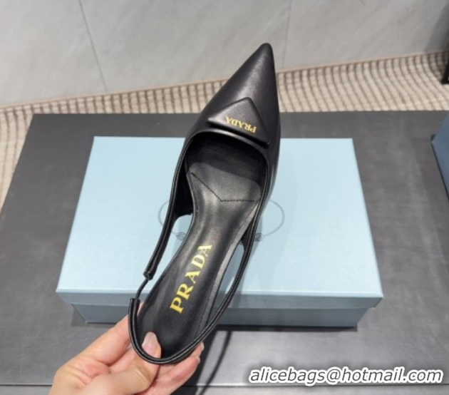 Best Grade Prada Leather Slingbacks Pump 5.5cm Black 1I901M 1205047 2026