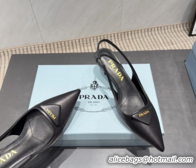 Best Grade Prada Leather Slingbacks Pump 5.5cm Black 1I901M 1205047 2026