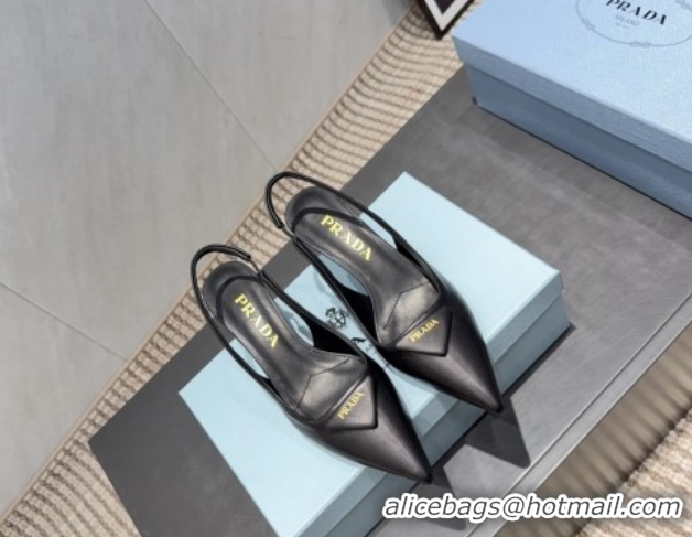 Best Grade Prada Leather Slingbacks Pump 5.5cm Black 1I901M 1205047 2026