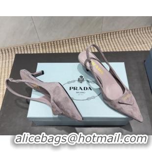 Unique Style Prada Suede Slingbacks Pump 5.5cm Grey 1I901M 1205048 2026
