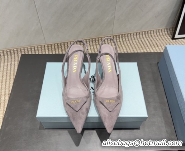 Unique Style Prada Suede Slingbacks Pump 5.5cm Grey 1I901M 1205048 2026