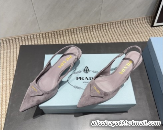 Unique Style Prada Suede Slingbacks Pump 5.5cm Grey 1I901M 1205048 2026