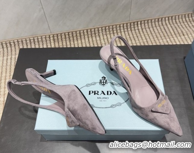 Unique Style Prada Suede Slingbacks Pump 5.5cm Grey 1I901M 1205048 2026