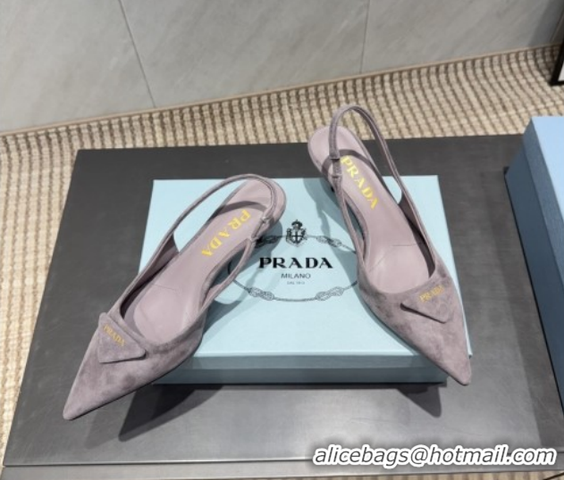 Unique Style Prada Suede Slingbacks Pump 5.5cm Grey 1I901M 1205048 2026