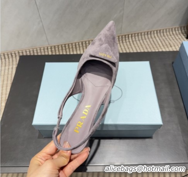 Unique Style Prada Suede Slingbacks Pump 5.5cm Grey 1I901M 1205048 2026