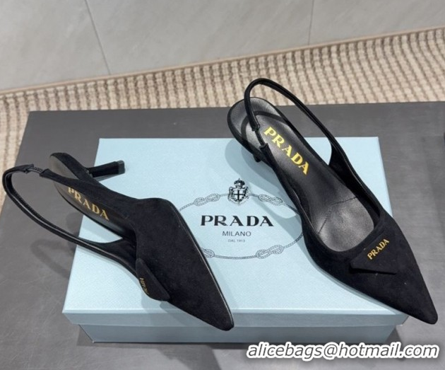 Purchase Prada Suede Slingbacks Pump 5.5cm Black 1I901M 1205051 2026