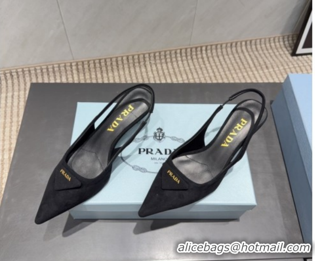 Purchase Prada Suede Slingbacks Pump 5.5cm Black 1I901M 1205051 2026