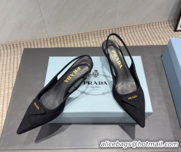 Purchase Prada Suede Slingbacks Pump 5.5cm Black 1I901M 1205051 2026