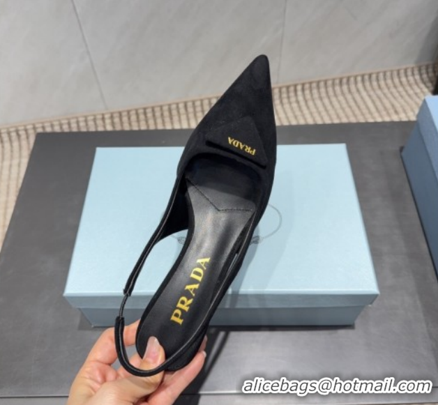 Purchase Prada Suede Slingbacks Pump 5.5cm Black 1I901M 1205051 2026