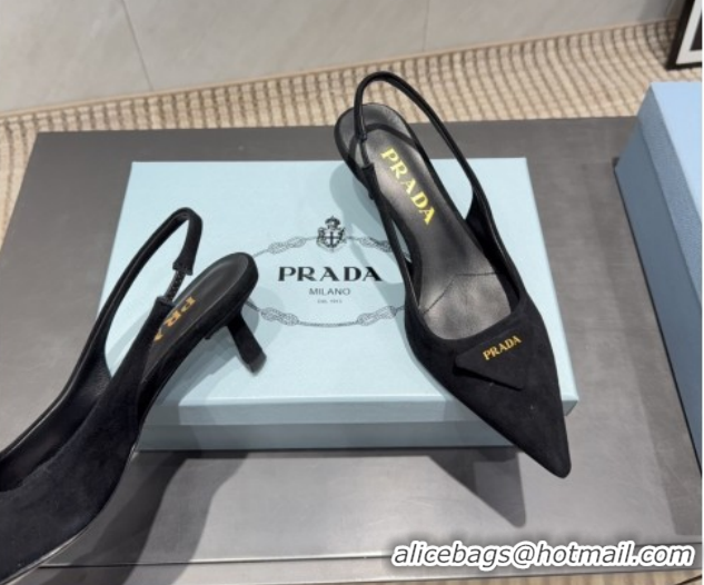 Purchase Prada Suede Slingbacks Pump 5.5cm Black 1I901M 1205051 2026
