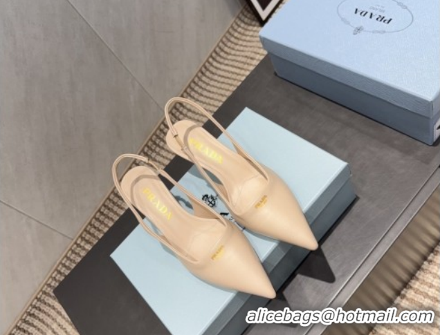 Best Product Prada Leather Slingbacks Pump 5.5cm Nude PR120503 1205052 2026