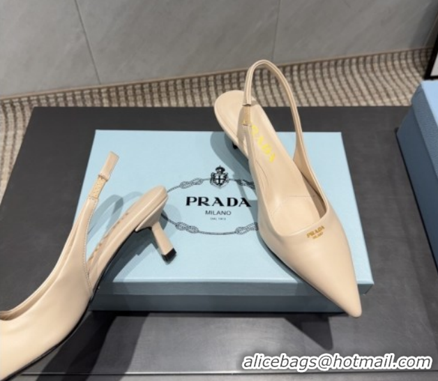 Best Product Prada Leather Slingbacks Pump 5.5cm Nude PR120503 1205052 2026