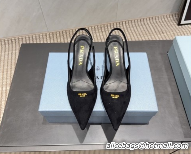 Trendy Design Prada Suede Slingbacks Pump 5.5cm PR120503 Black 2026