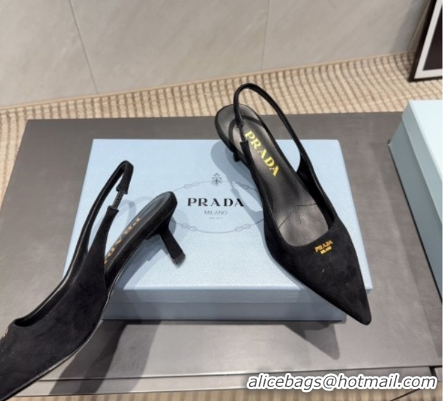 Trendy Design Prada Suede Slingbacks Pump 5.5cm PR120503 Black 2026