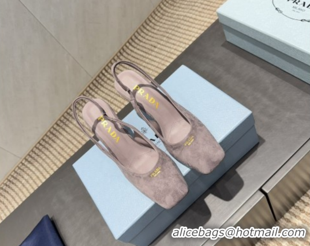 Hot Style Prada Suede high heel slingbacks pump 8.5cm Grey 1I838N 1205060 2026